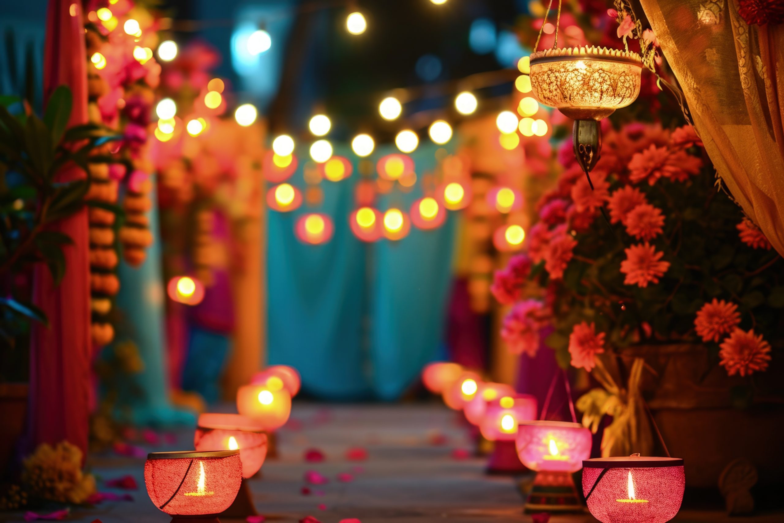 navratri-decoration-with-candles